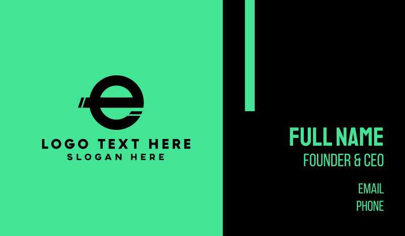 Simple Letter E Business Card